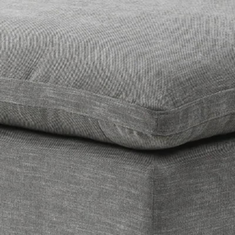 Shar 37 Inch Square Ottoman, Removable Pillow Top Cushion, Gray