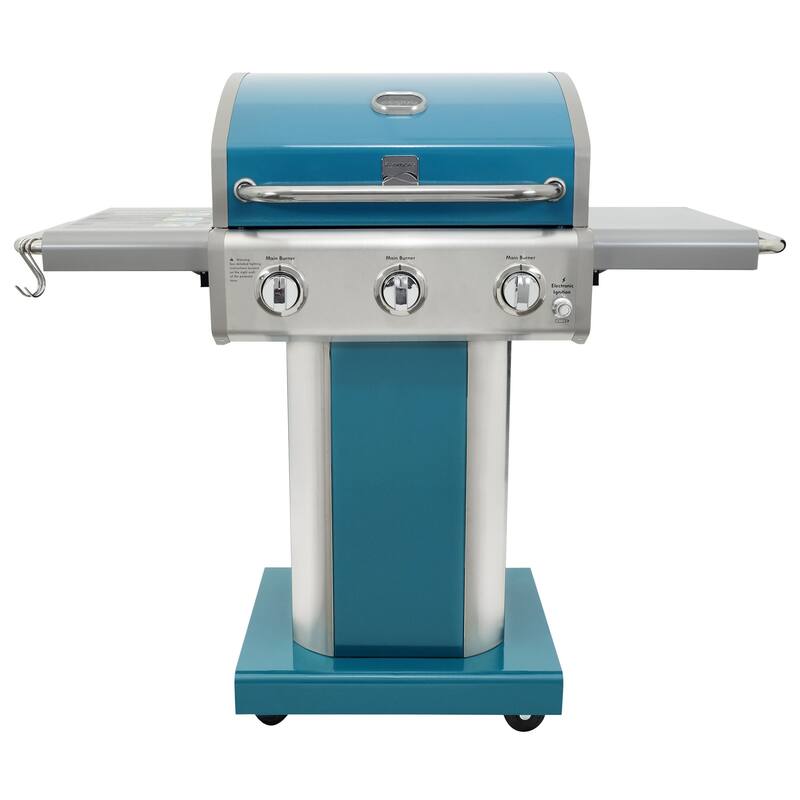 Kenmore 3-Burner Propane Gas Grill with Foldable Side Shelves