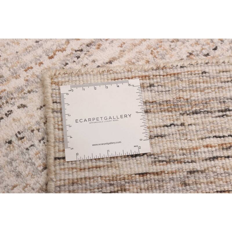 ECARPETGALLERY Hand Loomed Kashkuli Gabbeh Ivory Wool Rug - 5'6 x 7'7