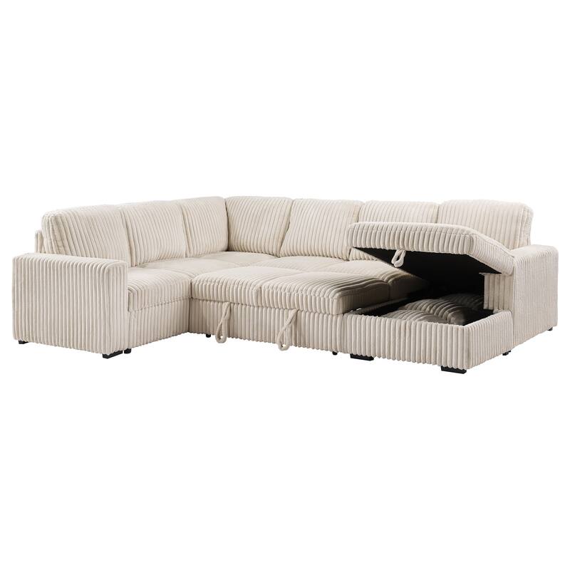 Devonshire Sleeper Sectional Sofa Storage Chaise - 122.00'' x 96.75''-50.00'' x 39.25''