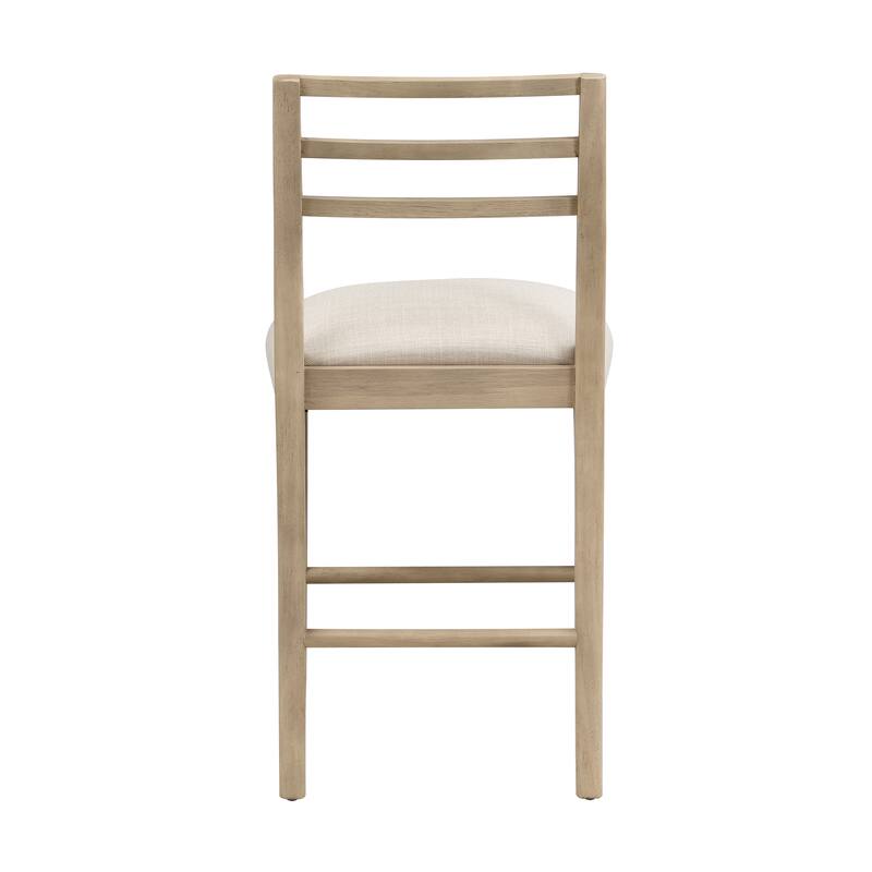 Roomfitters Upholstered Counter Stool with Ladder Back, Modern Kitchen Dining Seat, Set of 2