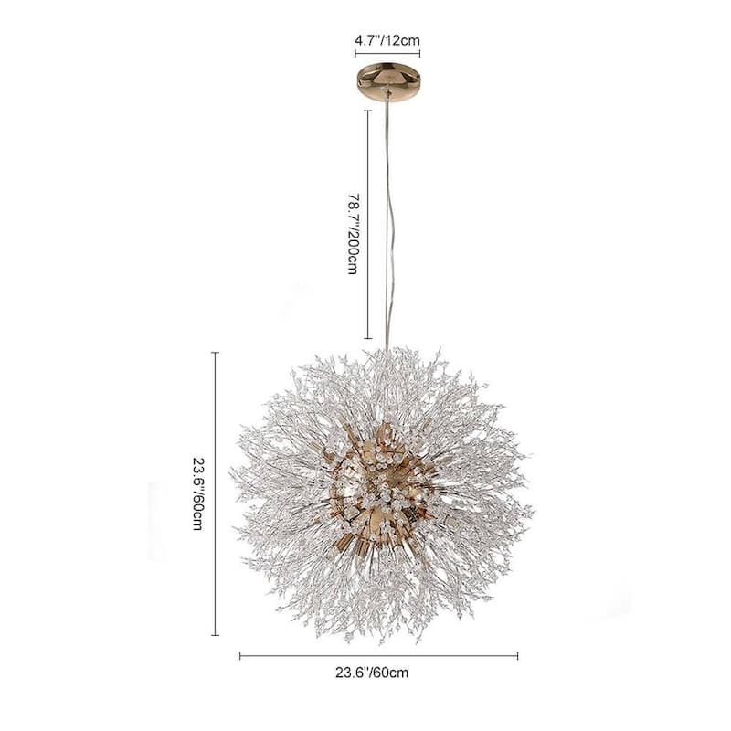 8/9/16-Light Modern Glam Linear Sputnik Globe Pendant Island Light Firework Starburst Crystal Chandelier with Crystal Beads