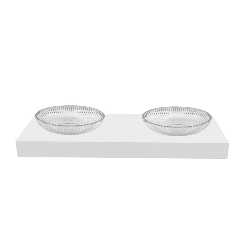 Lucine 21" Oval Decorative Crystal Vessel Sinks With White Base