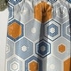 preview thumbnail 3 of 5, Designart 'Retro Hexagon Pattern IX' Mid-Century Modern Blackout Curtain Single Panel
