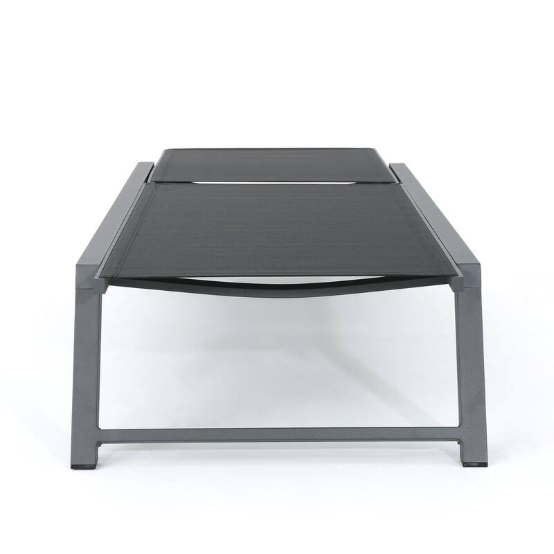 Outdoor aluminum frame mesh chaise lounge chair