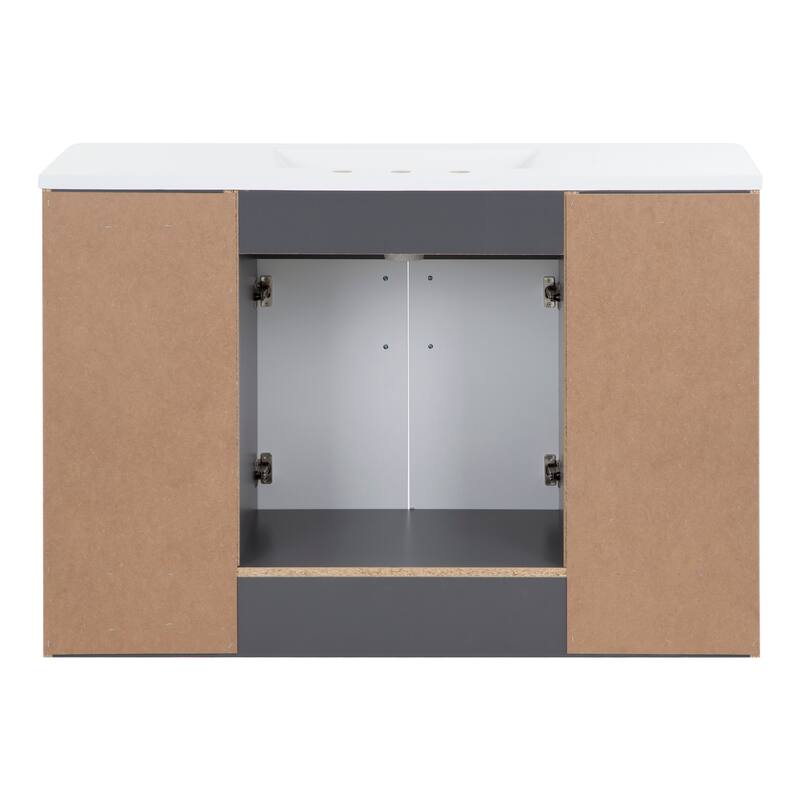 Spring Mill Cabinets Salil 48.5" Bathroom Vanity With Cabinet, 4 Drawers, and White Sink Top