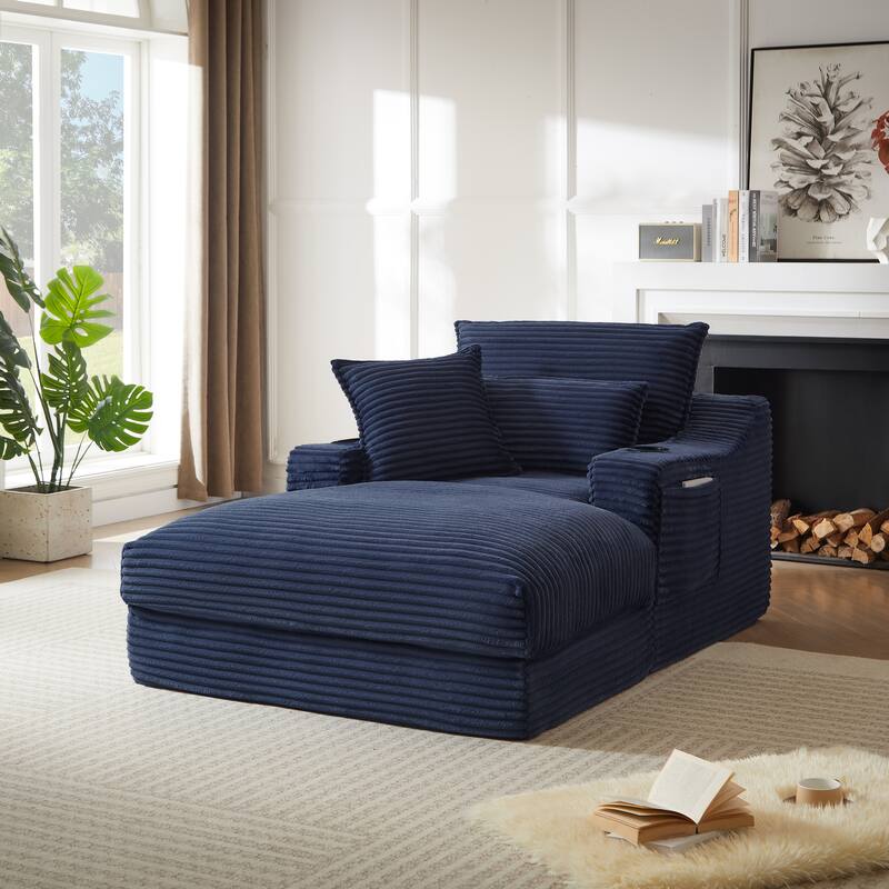 Rossetta 47'' Modern Comfortable Unique Cushion Design Cushioned Compression Corduroy Sofa with Spacious Depth