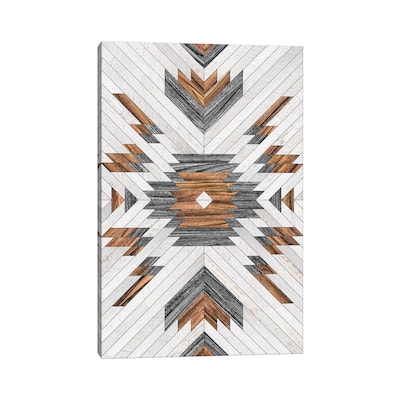 iCanvas "Urban Tribal Pattern No.8 - Aztec - Wood" by Zoltan Ratko Canvas Print
