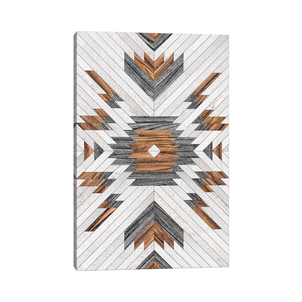 iCanvas "Urban Tribal Pattern No.8 - Aztec - Wood" by Zoltan Ratko Canvas Print