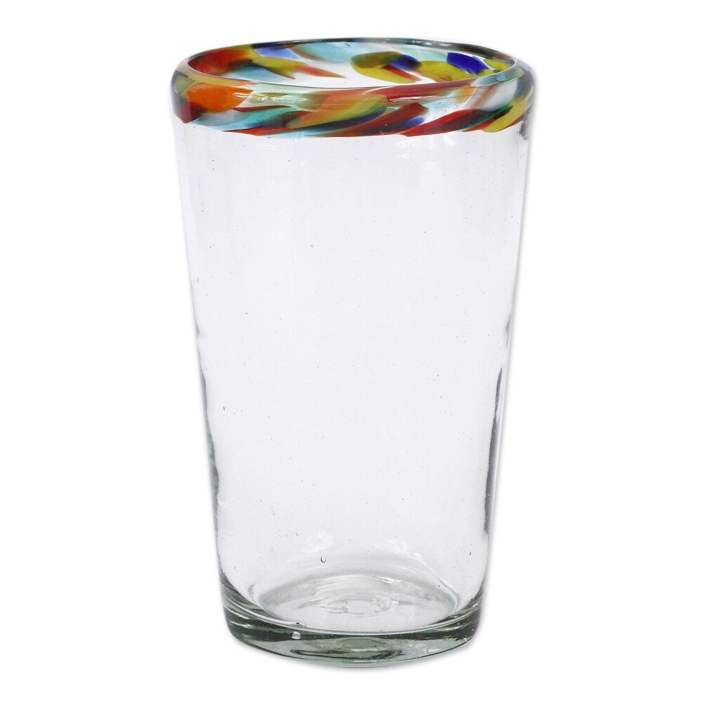 Murano Glass Rainbow Indented Drinking Glasses Set Of 6
