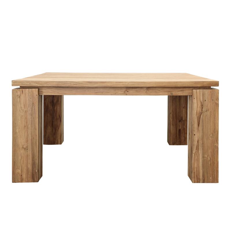 Melrose 63" Wide Teak Dining Table, Natural