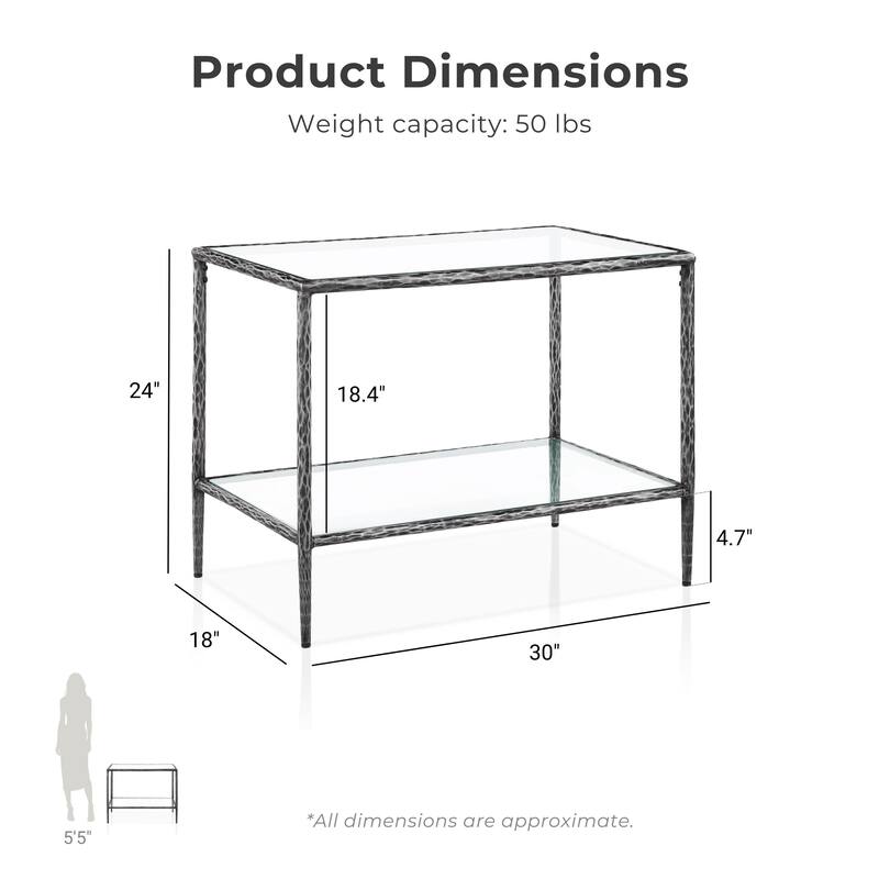 247 Shop At Home Lalia Modern 4-Piece Upholstered Hammered Metal Panel Bedroom Set with 2 Nightstands and Bench