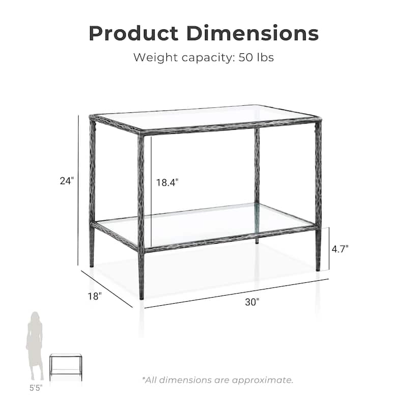 247 Shop At Home Lalia Modern Hammered Metal 1-Shelf End Table