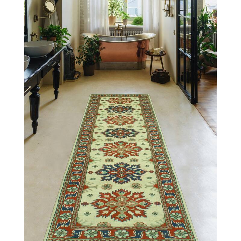 Noori Rug Kazak Cullen Ivory/Red Runner - 2'7" x 9'3"