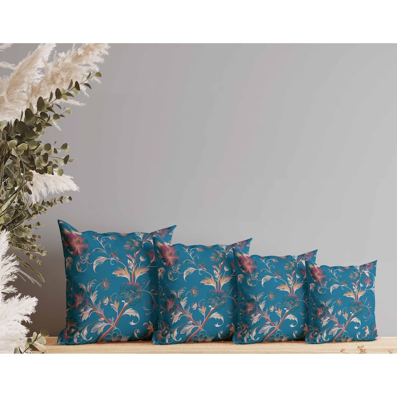 Nature's Palette Faux Suede Reversible Throw Pillow Blue and Pink