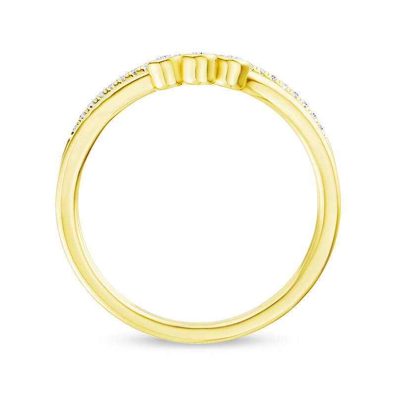 1/10ct TDW Diamond Contour Wedding Band in 10k Gold for Women