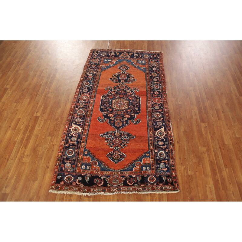 Hand Knotted Oriental 100% Wool Carpet Traditional Medallion Oranges & Rust Malayer Area Rug - 8' 0'' X 4' 6''