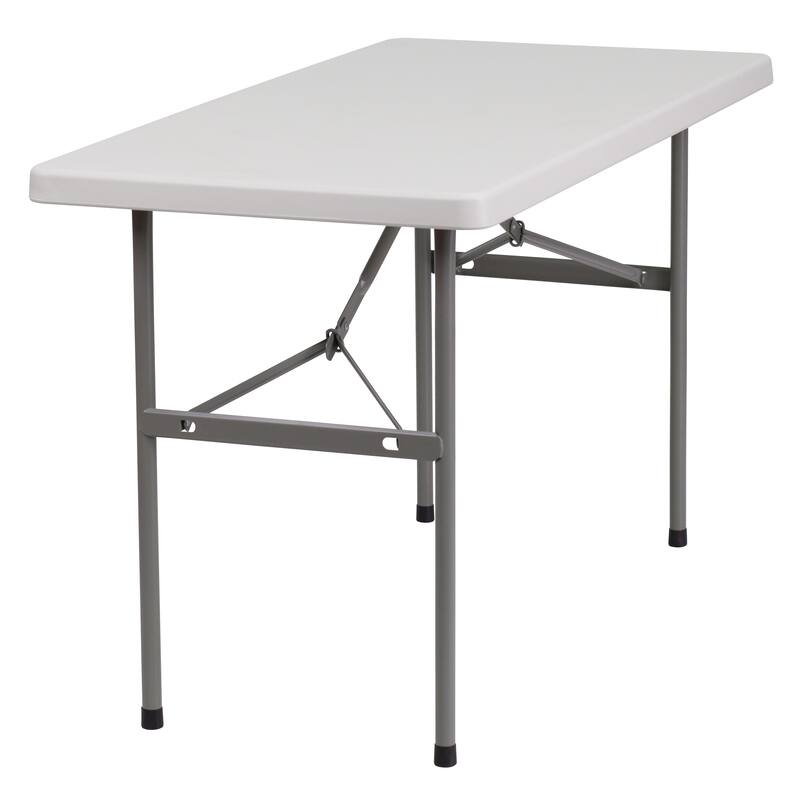 24"W x 48"D White Plastic Folding Indoor-Outdoor Training Table