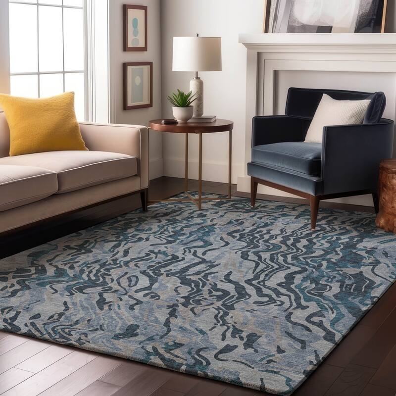 Premium Washable Super Soft Modern Contemporary Mayfield Rug - Sky - 2'6" x 3'10"