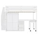 preview thumbnail 16 of 18, Full Size Loft Bed with Stairs, Bookshelf, Drawers, Desk & Wardrobe - Multifunctional Furniture for Kids & Teens