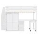 preview thumbnail 16 of 58, Full Size Multifunctional Loft Bed with Wardrobe With Shelves,A Side Desk With 2 Drawers,A Movable Table