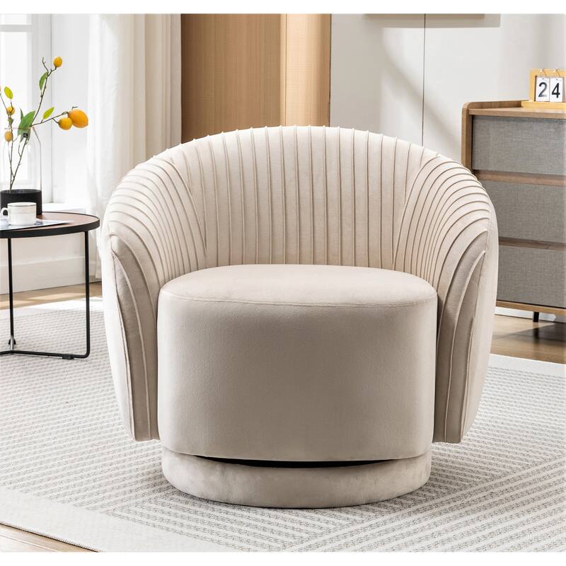 Small Milvo Velvet Swivel Barrel Chair
