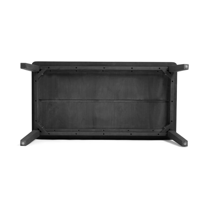 2-piece Brown/ Black Teak Cushioned Patio Loveseat Set with Coffee Table