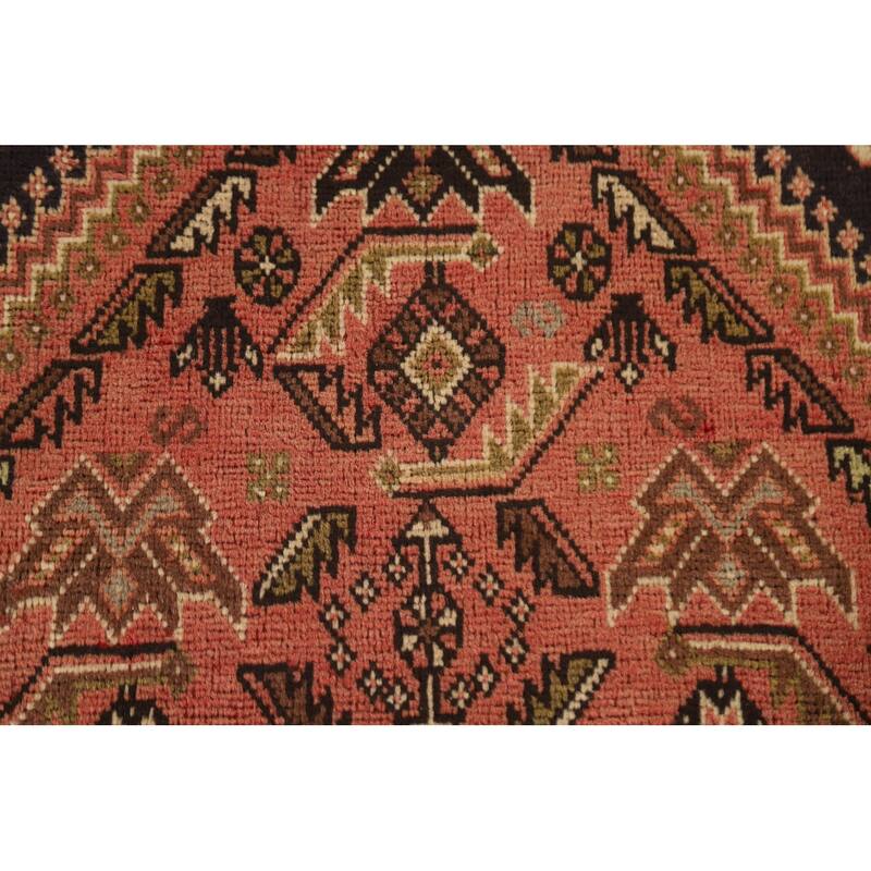 Tribal Shiraz Persian Vintage Runner Rug Handmade Wool Carpet - 3'5"x 9'7"