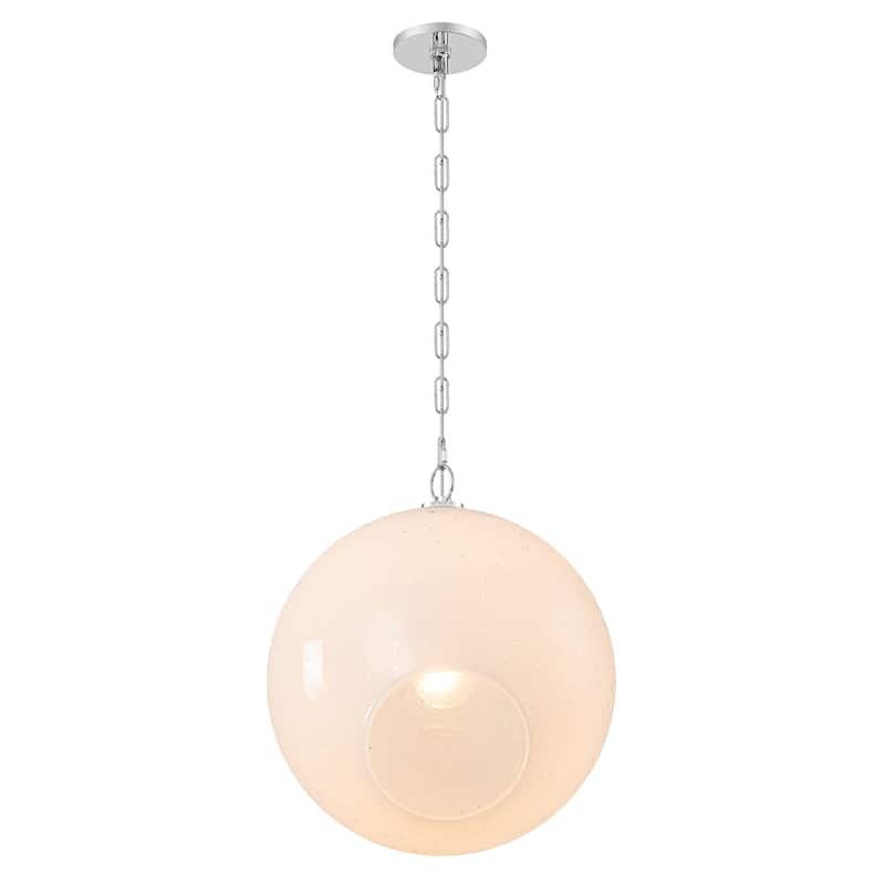 Modern White Bubble Glass Globe Pendant Light with Side Opening