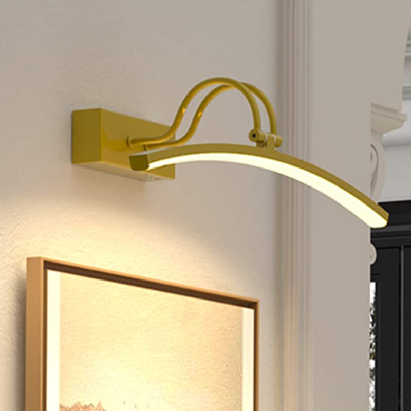 Modern 16'' Wireless Battery Operated Dimmable Picture Light with Remote Control and Adjustable Arm - Gold