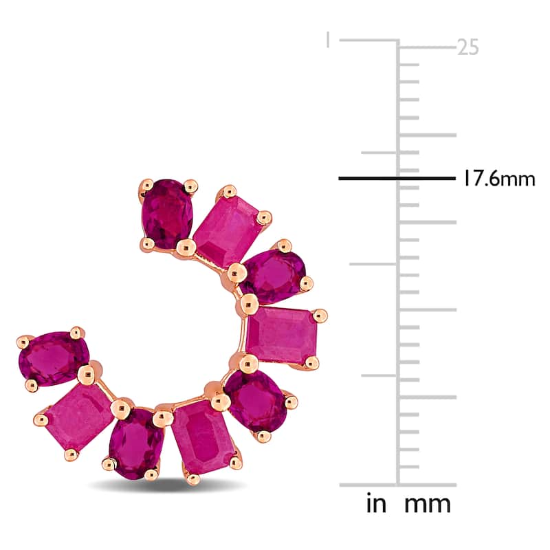 Miadora Multi-Gem Curved Stud Earrings Sterling Silver