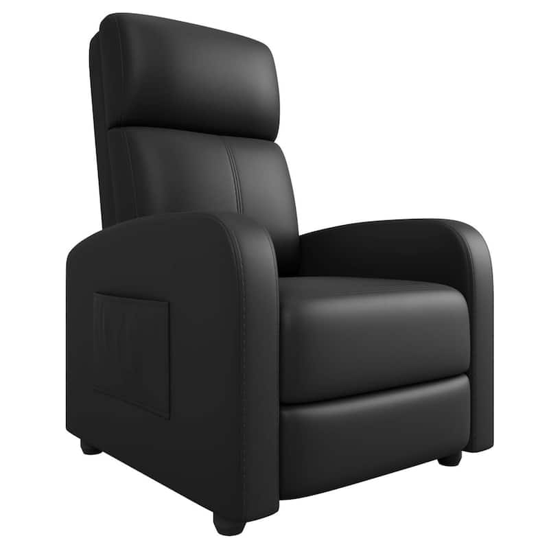 Ergonomic Adjustable Single Recliner Sofa Chair for Living Room, Home - Black