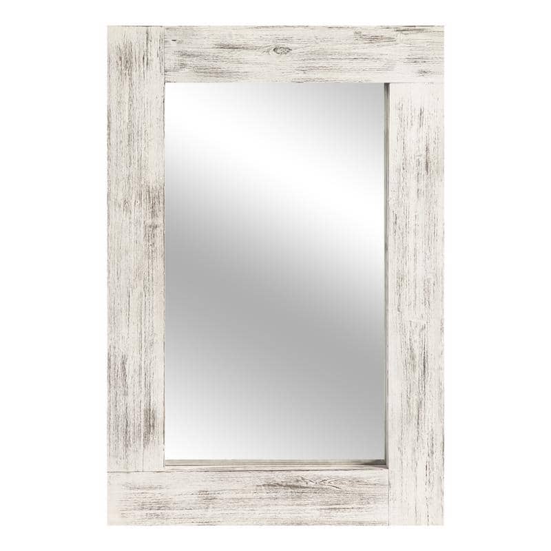 Rectangular Farmhouse Bathroom Mirror with Solid Wood Frame Rustic Wall Mounted for Bedroom Living Room Entryway Wall Decor