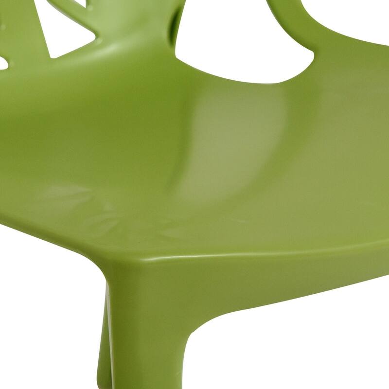 Stackable Dining Chair in Polypropylene (Set of 4) Modern Cut-out Design Backrest Accent Side Chair