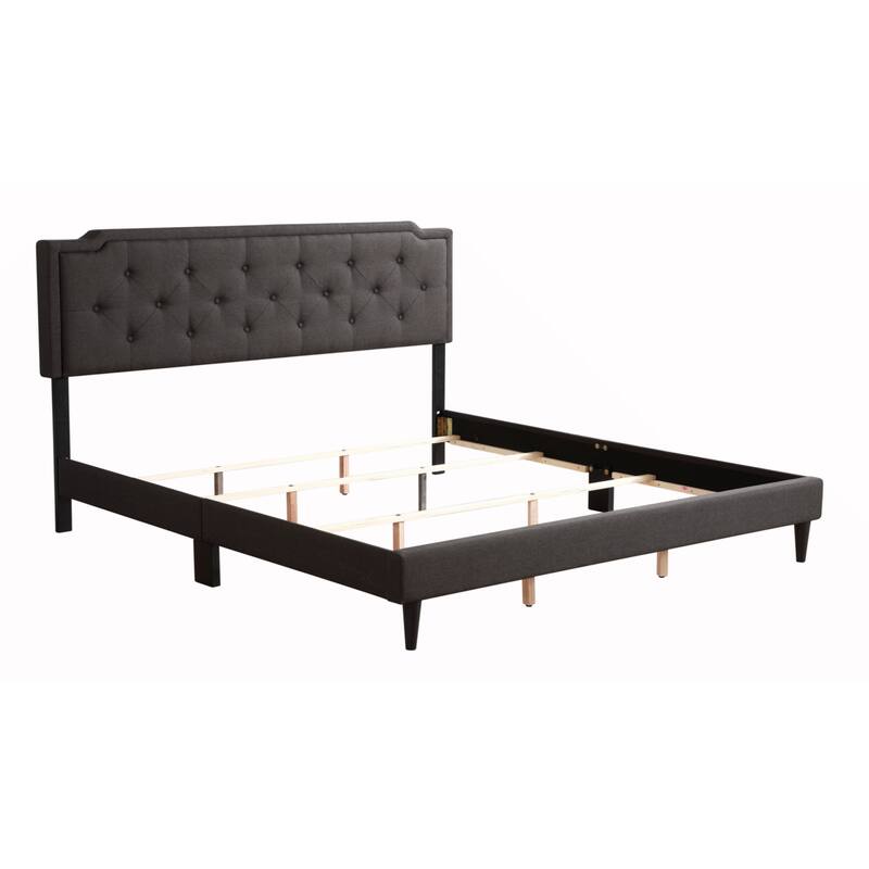 Black Fabric Platform Bed, Full Size