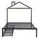 preview thumbnail 35 of 43, Full Size House Shaped Metal Platform Bed with Drawers