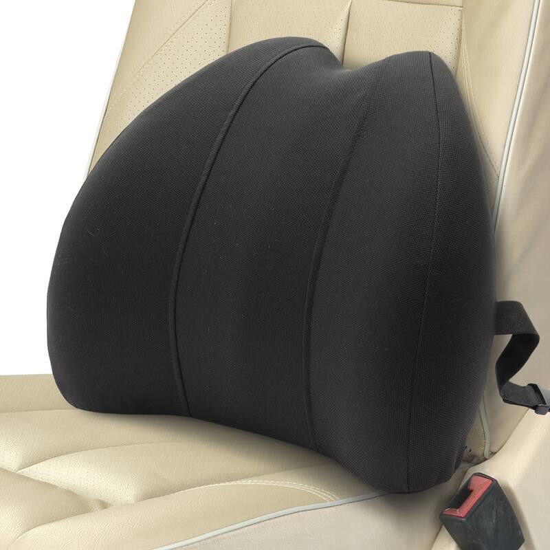 Cheer Collection Black Memory Foam Lumbar Support Pillow With Washable Cover - Specialty
