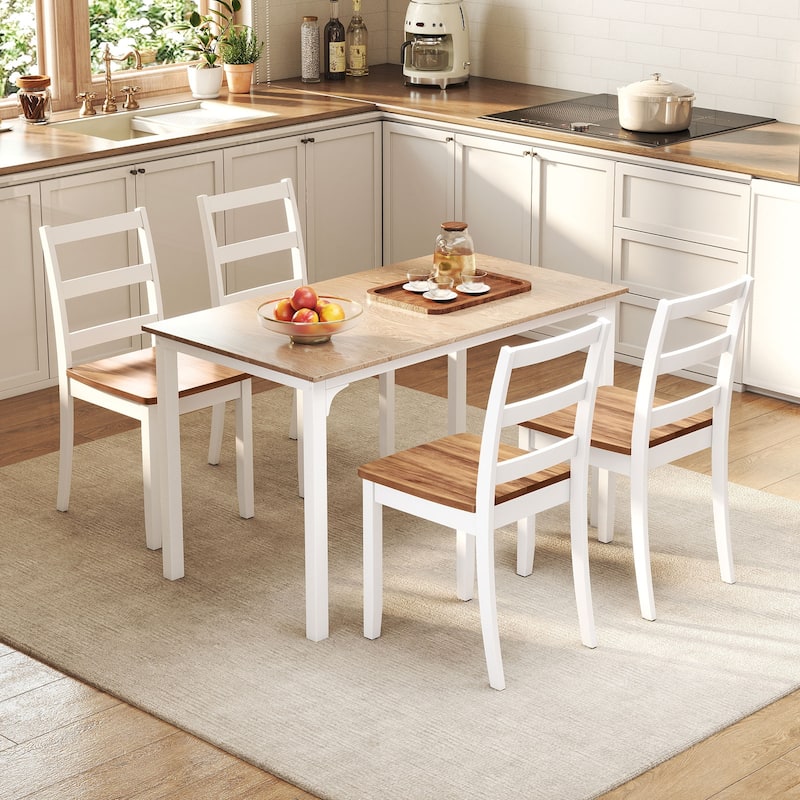 Set of 2 Wood Dining Chairs with Solid Rubber Wood Legs - 16" x 16" x 33.5"