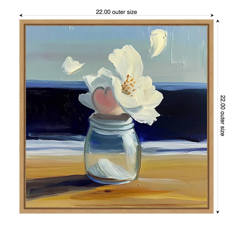 Heart In a Jar by Elena Avanesova Framed Canvas Wall Art Print - Brown