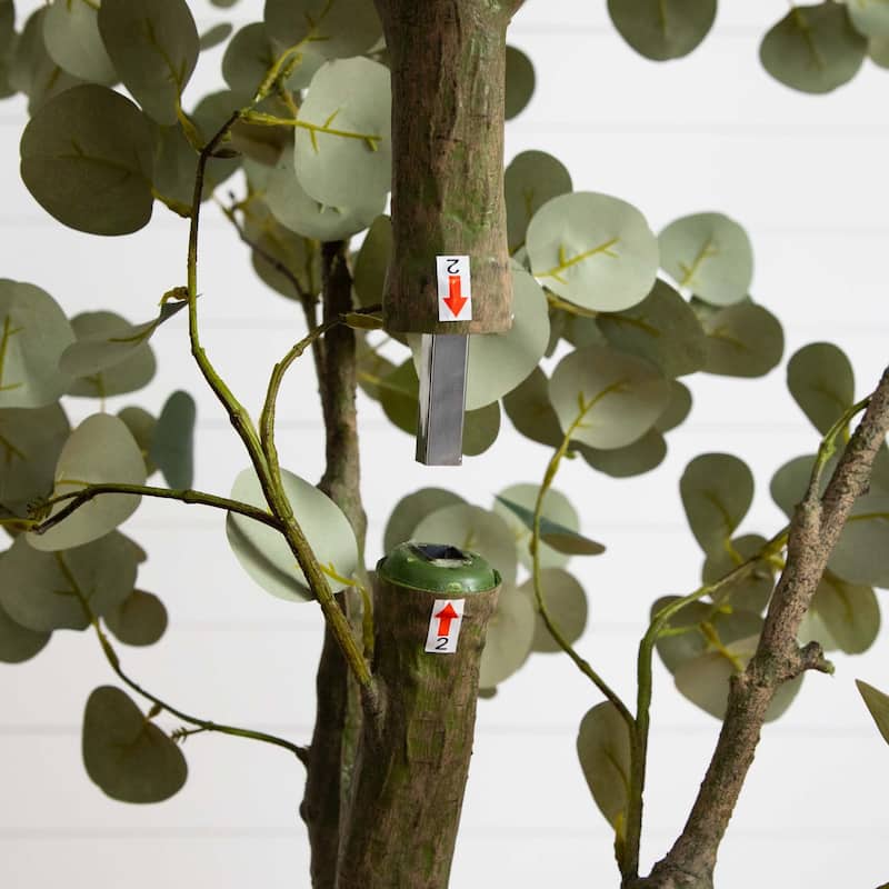 Greco Eucalyptus Artificial Potted Tree - 7'