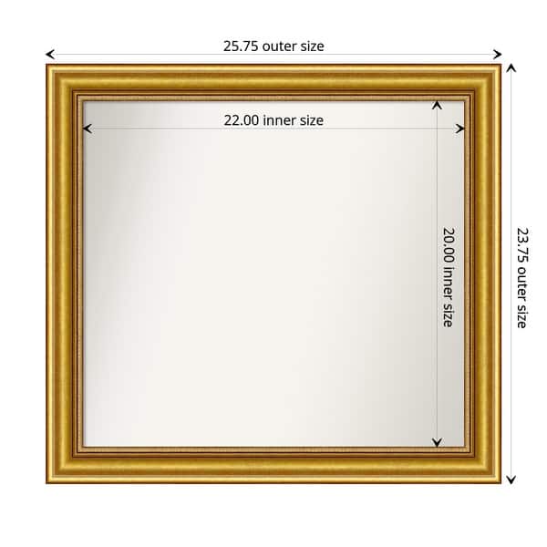 dimension image slide 135 of 139, Townhouse Gold Framed Non-Beveled Custom Wall Mirror, Bathroom Vanity Mirror