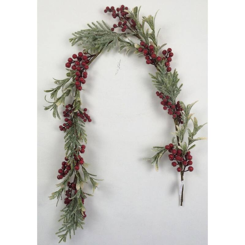 Glittered Berries And Greens Garland - Multi
