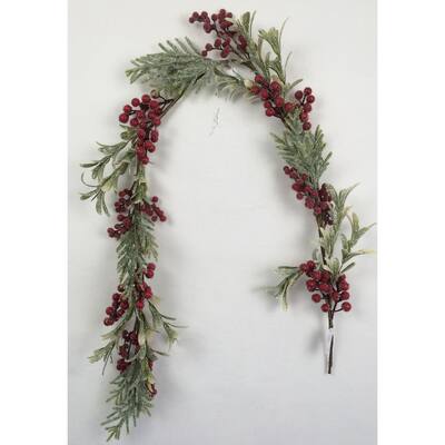 Glittered Berries And Greens Garland