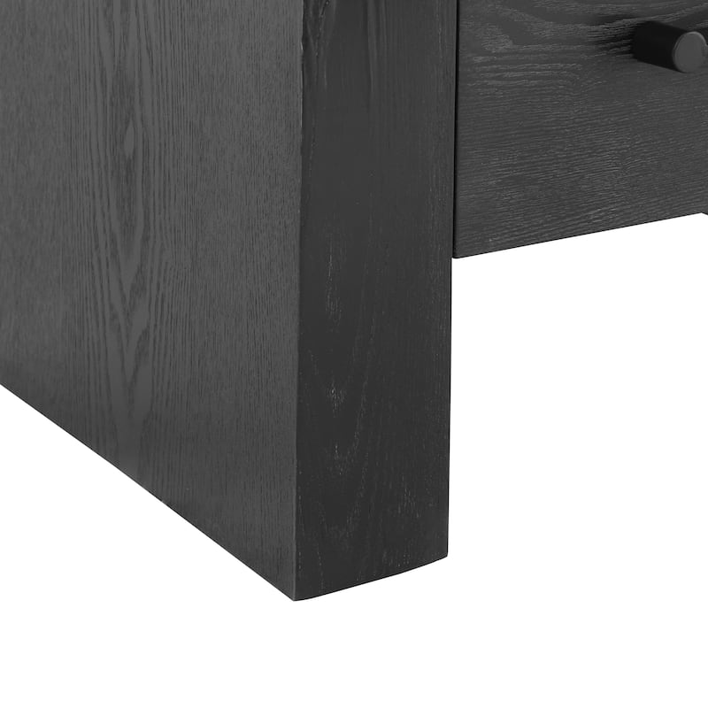 Christopher Knight Home - Mina Modern 2-Drawer Nightstand with Black Metal Handles