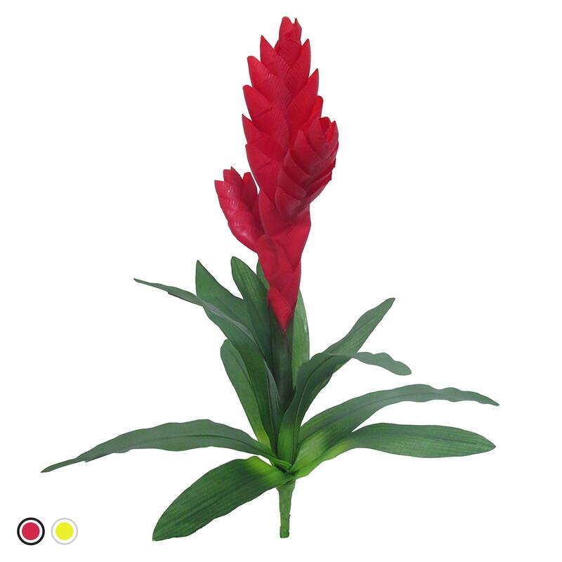 Artificial Vriesea Bromeliad Flower Stem Tropical Spray 18in