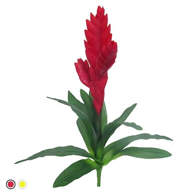 Artificial Vriesea Bromeliad Flower Stem Tropical Spray 18in