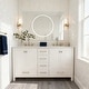 preview thumbnail 1 of 12, Nephelily 60 inch Transitional White Bathroom Vanity, Double Sinks