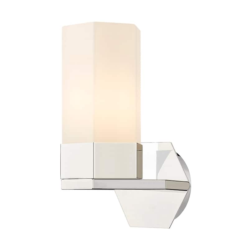 Innovations Lighting 427-1W-12-5 Claverack Sconce Claverack 12" Tall - Polished Nickel / Matte White