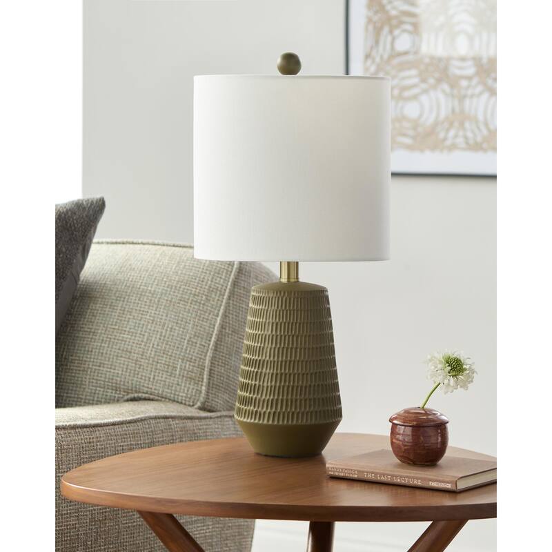 Livabliss Leipzig Rustic Accent Table Lamp - 20"H x 10"W x 10"D - Green