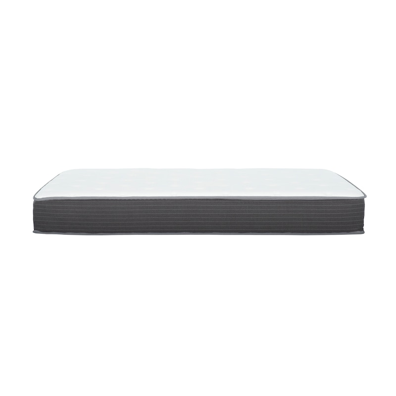 8 in. Queen Size Pocket Spring Hybrid Mattress Bed in a Box, Soft Euro Top Gel Memory Foam Mattress, White/Gray - Queen